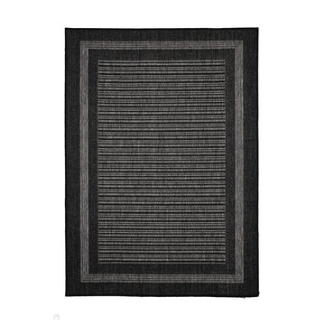 Flatweave Gel Border Black Rug-Melrose-Rug Love - The Most Loved Rug Store